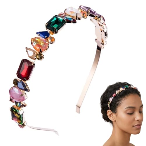 Diadema barroca colorida con diamantes de imitación para mujeres y niñas, diademas de cristal vintage con piedras preciosas, accesorios para el cabello para novia, boda, fiesta de noche, accesorios