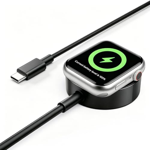 Critin Upgraded for Watch Charger Cable, 3FT USB C to Magnetic Wireless Fast i-Watch Charging Cord, Compatible with Series Ultra/9/8/7/6/SE/SE2/5/4/3/2,Magnetic, USB C Interface, 1m Data Cord- Black
