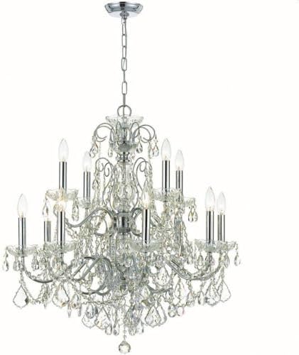 Crystorama 3228-CH-CL-MWP Crystal Eight Light Chandeliers from Imperial collection in Chrome, Pol. Nckl.finish,