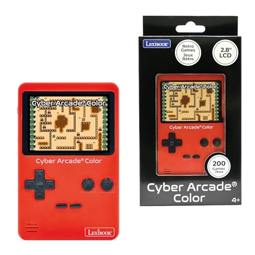 Lexibook, Cyber Arcade® Color, Consola de Juegos Retro portátil, 200 Juegos de acción, Deporte, Carreras, lógica y más, Pantalla LCD a Color de 2,8