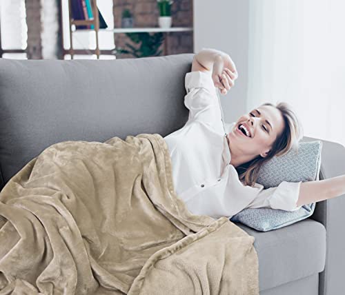 Utopia Bedding Fleece Blanket Throw Size Camel Lightweight Fuzzy Soft Anti-Static Microfiber Bed Blanket (60X50 Inches) #TOP6