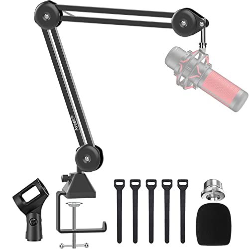 Microphone Stand,Aveek Microphone Boom Arm,Adjustable Microphone Stand,For Blue Yeti Snowball Hyper X QuadCast
