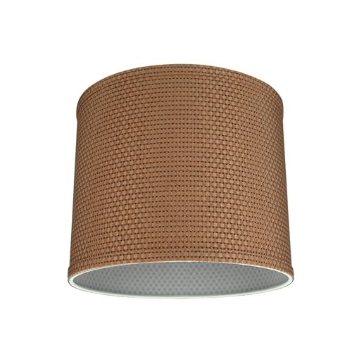 Image of Aspen Creative 31089A Transitional Drum (Cylinder) Shaped Spider Construction Lamp Shade in Brown, 12 inch Wide (12 inch x 12 inch x 10 inch)
