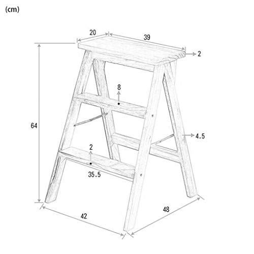 Taburete de cocina de madera maciza con escalera ascendente para el hogar 4