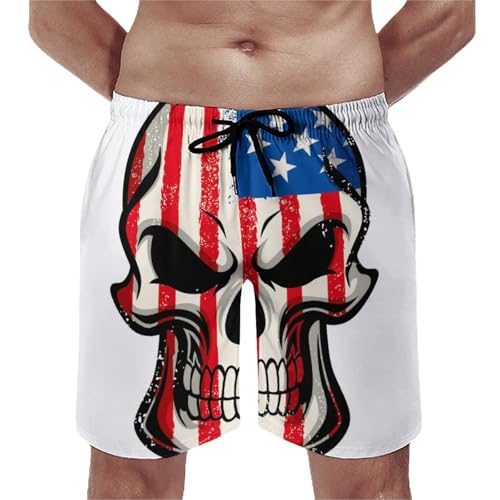 Maillot de bain séchage rapide homme à motif tête de mort avec poches