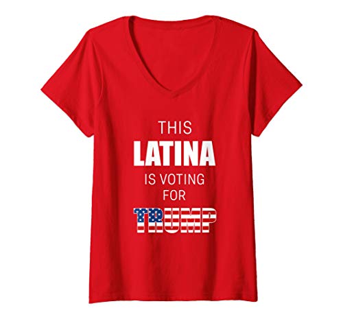 Womens Latinos For Trump 2020 Election President Hispanic Women V-Neck T-Shirt