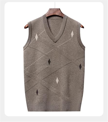 Mnjyihy Men's Thickened Wool Sweater Vests Fall Winter Sleeveless V-Neck Slim Printed Knitted Pullover Vest2