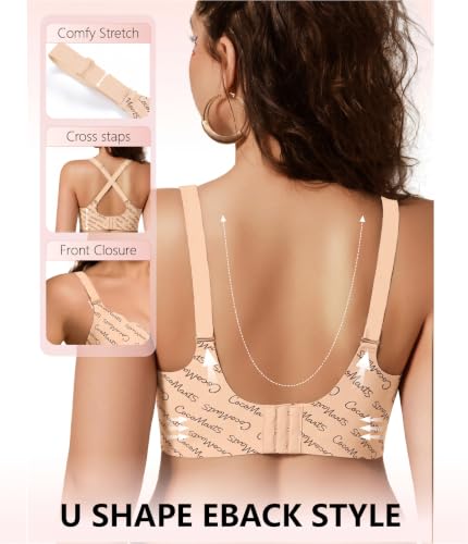 Image of COCOMARTS Jelly Bras for Women No Underwire Scalloped Wireless Push Up Bra | Seamless Full Coverage Supportive Everyday Essentials Tshirt Bras, Soft Breathable Comfortable Bralettes