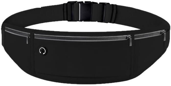 Unisex Lightweight Waterproof Sports Belt – Running Fitness Outdoor Phone Pack Secure Fit, Black, Porosity
