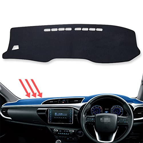 smabee for Toyota Hilux SR5 4x4 Hilux REVO Hi-Rider 2015-2023 Manual Dash Mat Dashmat Black Carpet Car Dashboard Automotive Interior