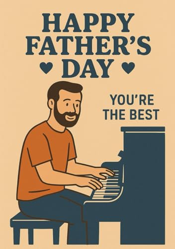 Pianist Dad | Notebook, format A5: Squared Grid Notebook | 50 Sheets (100 Pages) | Glossy Cover | Perfect Gift for Father's Day