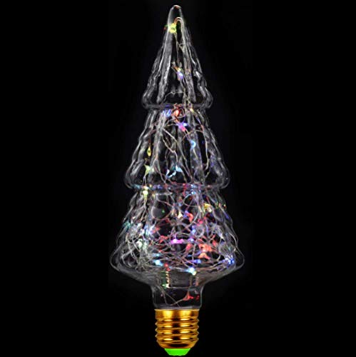 AMZSTAR Christmas Tree Light Bulb Lamp,3W 300LM E27 Clear Glass Bulb Multicolor Firework Light Bulbs,Bedside Night Lights Bulb for Home Bedroom Office Festival Decorative (Multicolor)