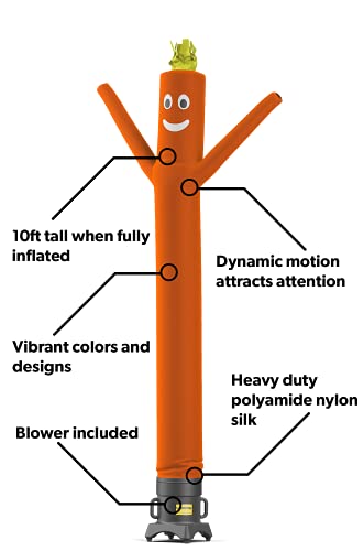 Lookourway Air Dancers Inflatable Tube Man Complete Set With 1/2 Hp Weather-Resistant Sky Dancer Blower, 10-Feet, Orange #TOP2