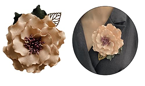 Broche de flor rosa claro, broche de tela para mujer, vestido de fiesta de boda y bufanda, accesorios para mujeres y niñas, cumpleaños, fiesta, decoración de regalo, BR06