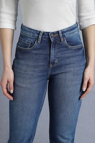 Image of INKD Women's Slim Fit Jeans - Mid-Rise | Cotton Blend | Stretchable | Classic 5 Pocket Styling | Jeans for Women | Women Jeans (Available in Plus Sizes)