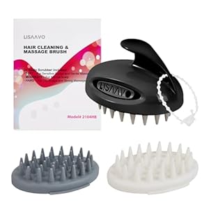 Scalp Massager hair growth 3 Pack, Scalp Brush Massager, Non-Stick Bristles, 4-Tier Length, Hair Massager Scalp for Hair Growth, Scalp Exfoliator Brush, Head Massager Scalp, 3 Hardness, Black