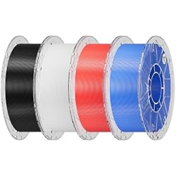 Creality Hyper PLA Filament 1.75mm Bundle 4KG, RFID 3D Printer Filament for High-Speed Printing up to 600mm/s, ±0.03mm Accuracy, 3D Printing Filament for Most 3D Printers (Black&White&Red&Blue)