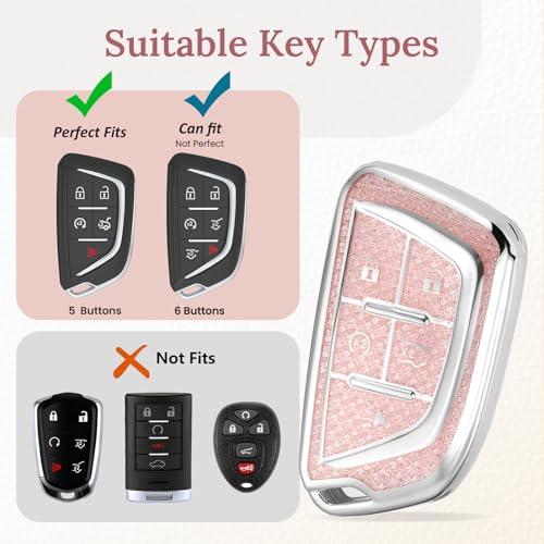 Image of Key Fob Cover for Cadillac, Gold Polished Carabiner