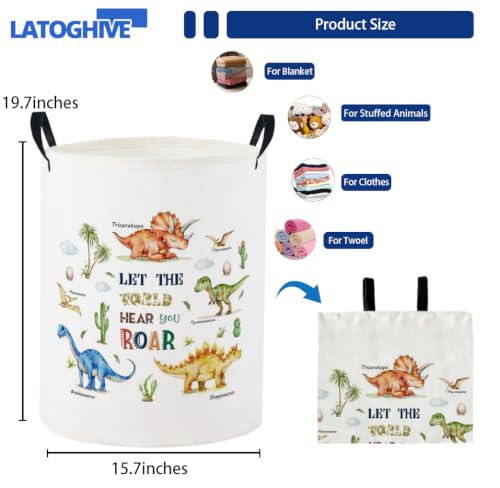 Image of Baby Laundry Hamper kids laundry Basket Waterproof Laundry Bag for Bedroom Clothes Organizer Room Decor(Dinosaur)