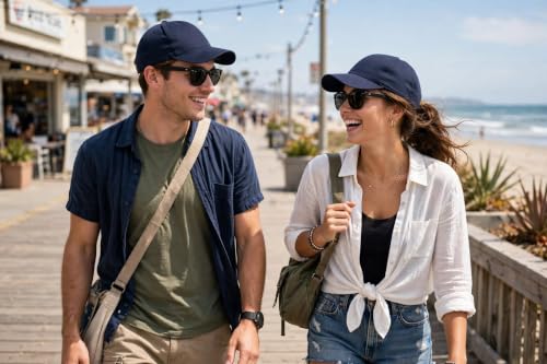 Image of Sunglass for Men Women Cap with Leather Patch, Casual Unisex Sports Hat, Adjustable Fit-Free Size-(Combo Sunglass Cap)