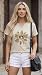 Womens Flowers V Neck Shirt Vintage Boho Floral Wildflowers Graphic Tees Casual Cottagecore Short Sleeve T Shirts(B/Apricot,L)
