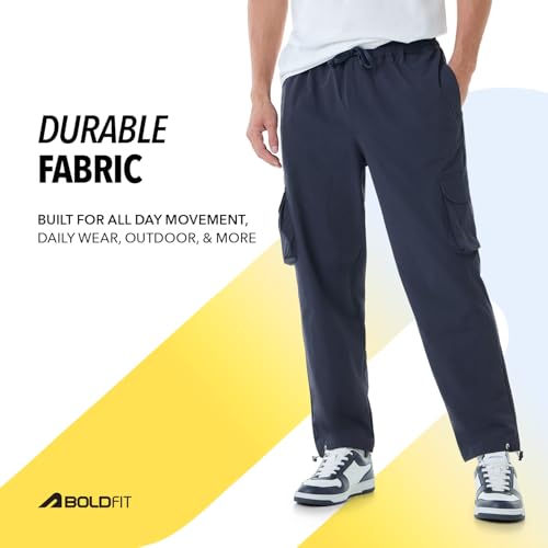 Image of Boldfit Cargo Pants for Men- Versatile Gym Track Pants for Man, Durable & Stylish with Multiple Pockets and Adjustable Fit for Everyday Joggers for Men & Outdoor Wear