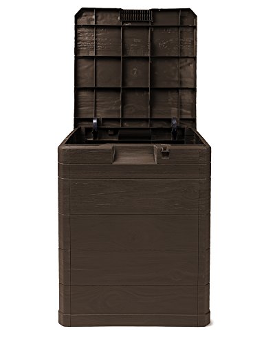 Ondis24 Aufbwahrungsbox Madera Mini Holz-Optik 90L abschließbar Truhe Kissenbox (Braun) - 2