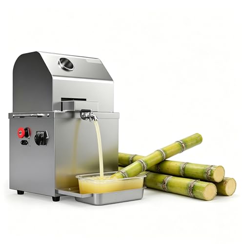 GESAIDES Commercial Sugar Cane Juicer Machine - Stainless Steel 3 Rollers, 62mm Feeding Inlet, 300KG/H Output for Home & Commercial Use