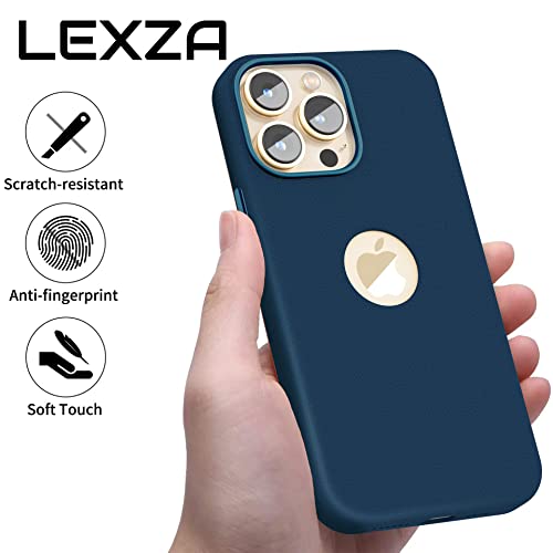 Image of eller sante Lexza for iPhone 14 Pro Case Cover, Premium Leather, Military-Grade Protection, Slim, Thin Compatible with iPhone 14 Pro Back Cover - Blue