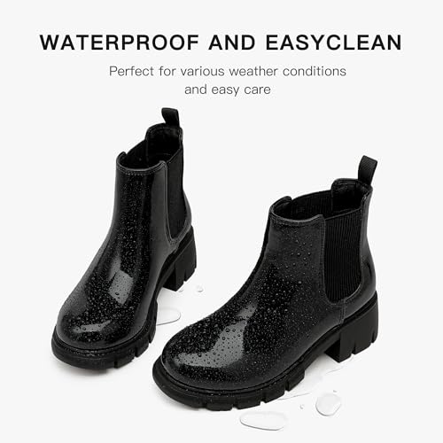 Image of Dufannie Girls Ankle Boots Kids Chelsea Booties Slip on Lug Sole Low Heel Fall Boot for Little Big Kid