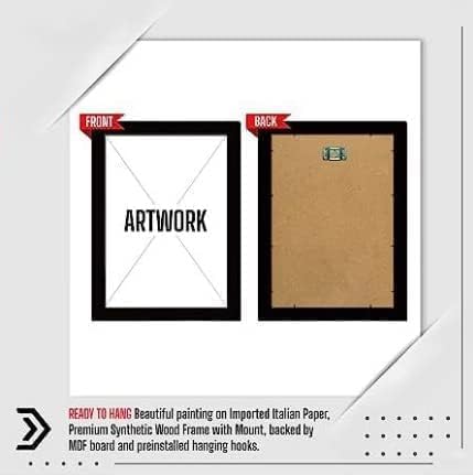 Lord Ganesha Ganesh Ganpati Ganapathi Hanging Wall Painting Framed Home Decor (Golden frame) Frame Size-14X18