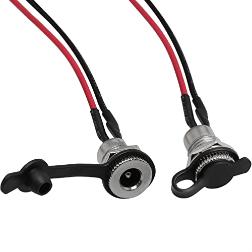 5 Sets Conector DC Macho Panel Montaje con Tapón miniatura 2