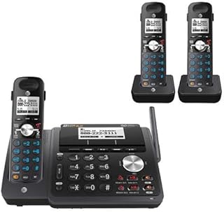 AT&T TL88102BK DECT 6.0 2-Line Expandable Cordless Phone with Answering System and Dual Caller ID/Call Waiting, 2 Handsets, Black