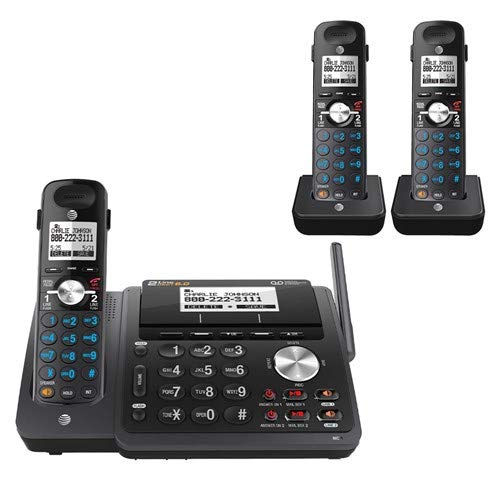 AT&T TL88102BK DECT 6.0 2-Line Expandable Cordless Phone with Answering System and Dual Caller ID/Call Waiting, 2 Handsets, Black