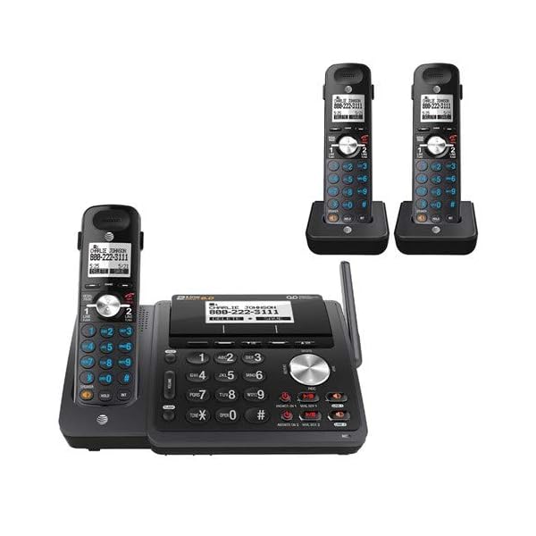 AT&T TL88102BK DECT 6.0 2-Line Expandable Cordless Phone with Answering System and Dual Caller ID/Call Waiting, 2 Handsets, Black