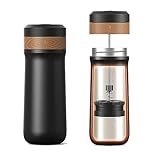 RECAFIMIL Portable French Press Coffee Maker Travel French Coffee Maker Stainless Steel Coffee Mug 12 oz Great for Camping and Traveling