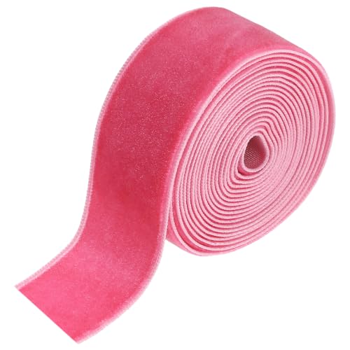 MECCANIXITY Ruban velours 1 po x 2 verges simple face, rose