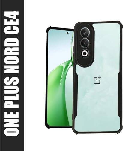 Image of AIBEX Crystal Clear Back Cover Case for OnePlus Nord CE 4 5G | 360 Degree Protection | Shock Proof Design | Transparent Back Cover Case (PC & TPU, Black Bumper)