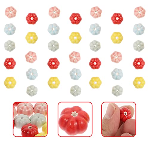 WINOMO 40Pcs Artesanal De Cerâmica De Barro Duro O Dia Das Bruxas Abóbora Solta China Contas de Vidr