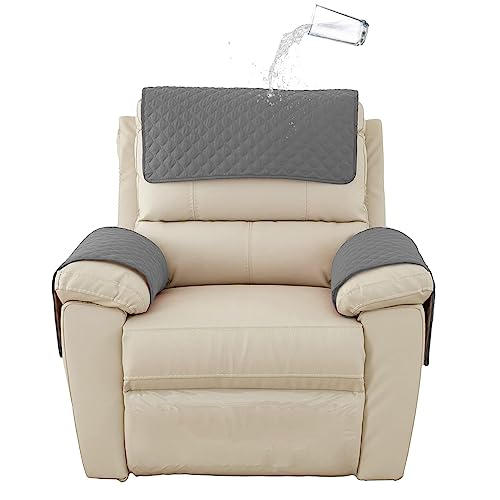 GYHH Sofa Armrest Cover, Headrest Cover for Recliner Chair Arm Cover,Armchair Slipcover Nonslip Quilted Furniture Protector for Pets Leather Sofa Couch