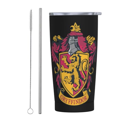 ハリーポッター 魔法 (2) ストロー&ストローブラシ付き マグカップ コーヒーカップ 600ML コンビニカップ タンブラー ステンレス製 保冷 保温 車用 蓋付き 持ち運び 水筒 大容量 直飲み 人気 プレゼント Straw Two-Piece Set