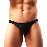 Arjen Kroos Herren Slips G-String Spitze Transparent Sexy Low Rise Tanga Unterwäsche Weich und Atmubgsaktiven Unterhose Bikini Höschen