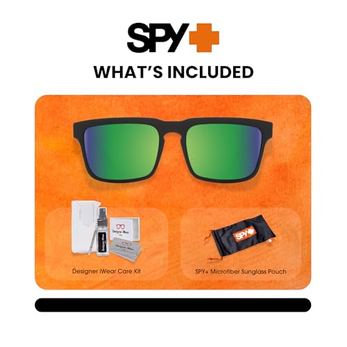 Image of Spy Helm Square Sunglasses for Men for Women +BUNDLE with ACCESSORY EYEWEAR KIT
