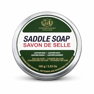Cordwainers Atelier Leather Saddle Soap Cleaner 3.5 oz (100g) – Premium Leather Cleaner & Conditioner for Shoes, Boots, Bags, Sofa & Furniture – Deep Clean, Nourish & Protect Grey