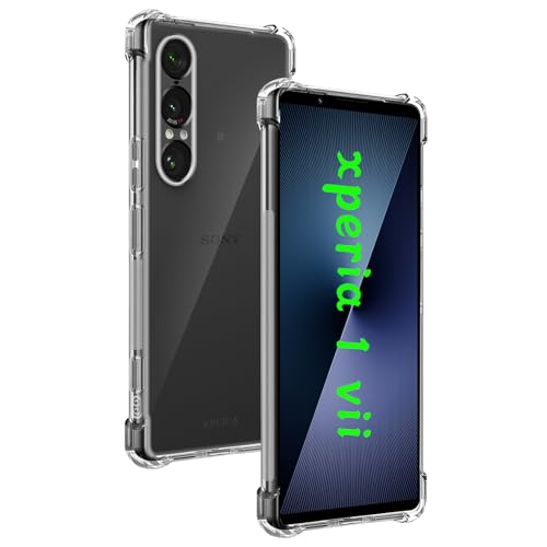 対応 Xperia 1 VII ケース 専用 透明バック 柔軟TPU素材 全面保護 耐衝撃 落下防止 すり傷防止 対応 エクスぺリア 1 VII 保護ケース 米軍MIL規格 散熱加工 黄変しにくい ワイヤレス充電対応 用 Xperia1VII スマホケース