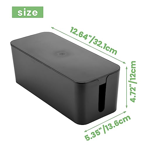 Boîte de gestion des câbles noire au design minimaliste pour bureau