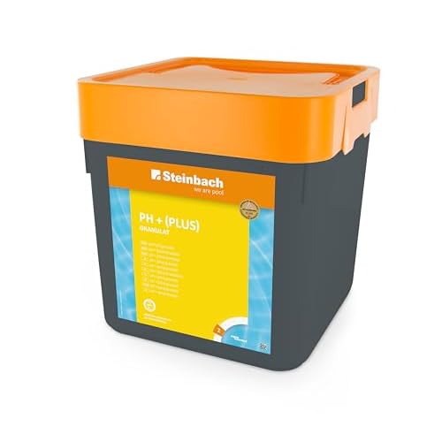 Steinbach Poolpflege pH-Plus Granulat - 0753205TV00-5 kg - Zur pH-Wert-Erhöhung im Pool - Gut löslich & staubreduziert - Für stabile Wasserwerte & bessere Desinfektionswirkung