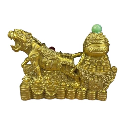 Statue de tigre en laiton pour decoration de salon chic