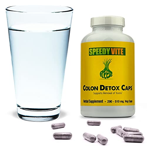 Speedyvite Colon Detox Supports Natural Removal Of Toxins* Organic, Charcoal Psyllium Seed & Husk Flax Seed Apple Fiber/Pectin Slippery Elm Fennel- Powder In 230 Veg Caps #TOP4