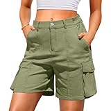 Damen Bermuda Cargo-Shorts: schnell trocknend, dehnbar, 6 Taschen...